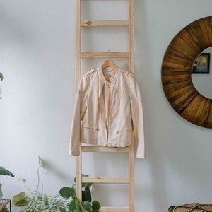 Calvin Klein Light Pink Faux Leather Pleather Moto Motorcycle Jacket